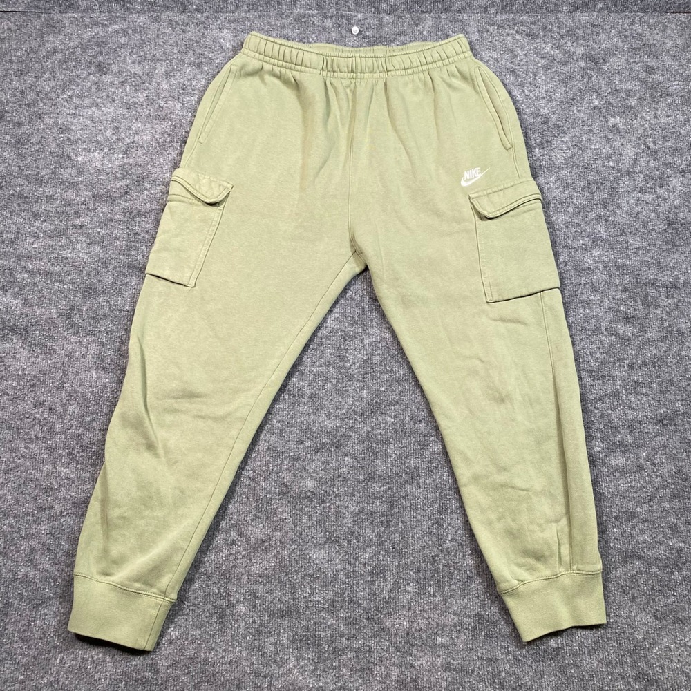 Nike Mens Club Fleece‎ Cargo Sweatpants Olive Green CD3129-386 Size L
